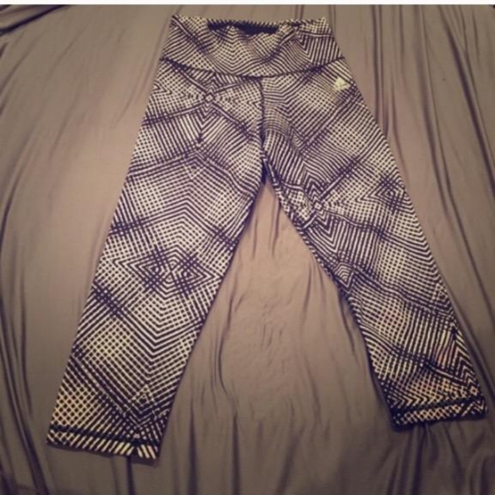 Adidas Black & White Cropped Leggings.